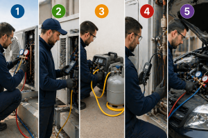 comparatif des catégories 1 à 5 de l’attestation d’aptitude selon les différents métiers et interventions en climatisation et fluides frigorigènes